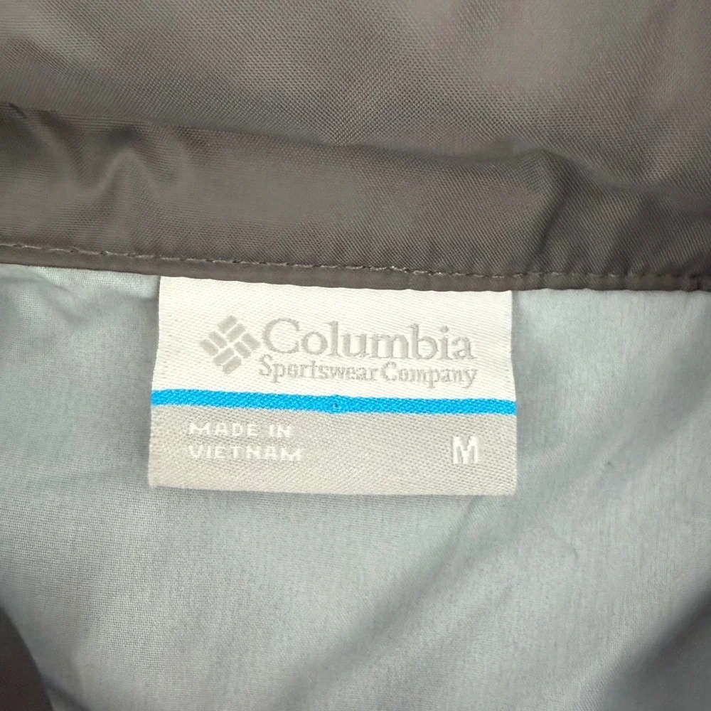 Columbia Men's Red Gray Full Zip Windbreaker Jacket Size Medium Lightweight